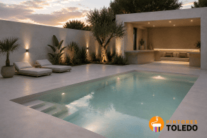 Microcemento en patios y terrazas, o piscinas